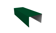 Крышка для забора из сайдинга Квадро Брус, Вертикаль Grand Line 0,45 PE RAL 6005 зеленый мох (2,54м)