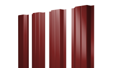 Штакетник П-образный A с прямым резом 0,45 PE RAL 3011 коричнево-красный