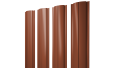 Штакетник Полукруглый Slim с прямым резом Grand Line 0,45 Drap TR RAL 8004 терракота