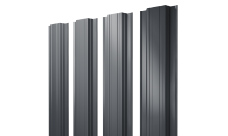 Штакетник Прямоугольный с прямым резом Grand Line 0,4 PE-Matt-Double RAL 7024 мокрый асфальт