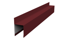 Планка опорная составная внешняя для забора жалюзи Palermo Grand Line 0,7 PE RAL 3005 красное вино (2,5м)