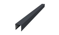 Планка вертикальная лицевая для горизонтального монтажа штакетника Grand Line 0,5 PurLite Matt RAL 7024 мокрый асфальт (1,8м)