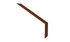 Планка карнизная для мягкой кровли 135х50 Grand Line 0,5 Satin с пленкой RAL 3009 оксидно-красный (2м)