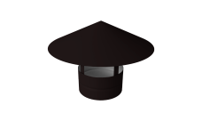 Дымник на трубу круглый d135 0,5 Satin с пленкой RAL 9005 черный