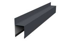 Планка опорная составная внешняя для забора жалюзи Palermo Grand Line 0,7 PE RAL 7024 мокрый асфальт (2,5м)