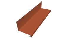 Планка примыкание нижнее к трубе фальц Grand Line 0,5 Satin Matt RAL 8004 терракота (2м)