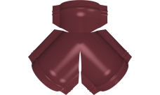 Тройник Y малого конька полукруглого Grand Line 0,45 PE с пленкой RAL 3005 красное вино