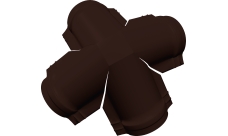 Четверник конька малого полукруглого Grand Line 0,5 PurLite Matt с пленкой RAL 8017 шоколад