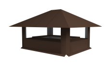 Дымник на трубу 520х390мм 0,45 Drap TX с пленкой RAL 8017 шоколад