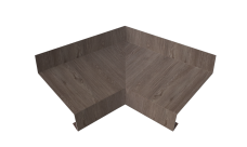 Угол отлива внутренний 50 0,45 Print Elite с пленкой White Wood TwinColor