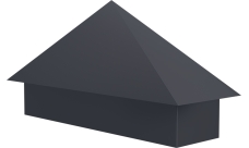 Колпак на полустолб для С20 0,5 Velur X с пленкой RAL 7024 мокрый асфальт