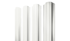 Штакетник Прямоугольный фигурный Grand Line 0,45 PE-Double RAL 9003 сигнальный белый