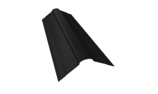 Планка конька фигурного 100x100 0,5 Satin с пленкой RAL 9005 черный (2м)