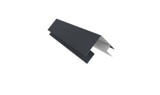 Планка угла внешнего сложная Кожуха сегментного 0,5 Rooftop Бархат RAL 7024 мокрый асфальт (2,0м)