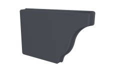 Заглушка желоба левая Vortex Lite 130мм RAL 7024 мокрый асфальт