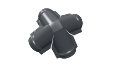 Четверник конька малого полукруглого 0,5 PurLite Matt с пленкой RAL 7024 мокрый асфальт