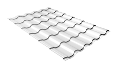 Металлочерепица "Кредо" ("Kredo") v01 0,5 Satin RAL 9003 сигнальный белый