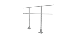 Ограждение кровельное для парапета на плоскую кровлю RAL 9006 (2,0х1,2м)