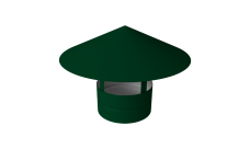 Дымник на трубу круглый d150 0,5 Satin с пленкой RAL 6005 зеленый мох