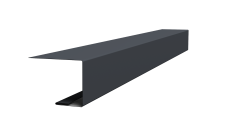 Планка завершающая фальц 0,5 Satin с пленкой RAL 7024 мокрый асфальт (2м)