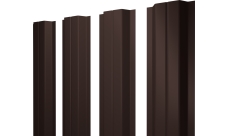 Штакетник П-образный A с прямым резом Grand Line 0,5 PurLite Matt RAL 8017 шоколад