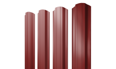 Штакетник Прямоугольный фигурный Grand Line 0,5 Satin RAL 3011 коричнево-красный