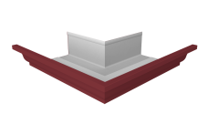 Угол желоба со сварным швом наружный Vortex Project 210мм RAL 3005 красное вино