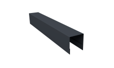 Планка боковая для забора из сайдинга Блок-хаус new Grand Line 0,45 PE-Double RAL 7024 мокрый асфальт (2,06м)