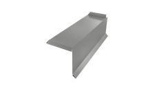 Планка торцевая сегментная 20мм Grand Line Правая 0,5 Satin с пленкой RAL 9006 бело-алюминиевый