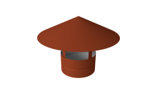 Дымник на трубу круглый d150 0,5 Satin с пленкой RAL 8004 терракота