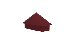 Колпак на полустолб для С21 0,5 Satin Matt TX с пленкой RAL 3005 красное вино