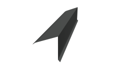 Планка конька односкатной кровли Grand Line 160x160 0,5 PurLite Matt RAL 7016 антрацитово-серый (2м)