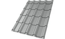 Профиль волновой "Камея" ("Kamea") 0,45 ПЭ RAL 9006 бело-алюминиевый