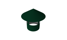 Дымник на трубу круглый d80 0,5 Satin с пленкой RAL 6005 зеленый мох