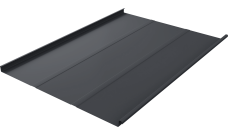 Фальц двойной стоячий Line Grand Line 0,45 Drap TwinColor с пленкой на замках RAL 7024 мокрый асфальт