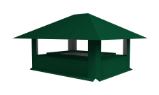 Дымник на трубу 520х390мм 0,45 PE с пленкой RAL 6005 зеленый мох