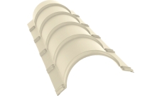 Планка конька полукруглого Grand Line 0,45 Drap TX RAL 1015 светлая слоновая кость (1,97м)