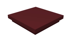 Колпак на столб плоский 390х390мм 0,5 Satin с пленкой RAL 3005 красное вино