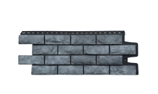 Фасадная панель Grand Line Колотый камень Design Plus антрацит c черным швом