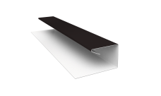 Планка П-образная завершающая сложная (КД) 0,5 Satin Matt TX RAL 9005 черный (3м)