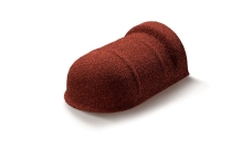 Конек торцевой полукруглый (пластиковый) для композитной черепицы Metrotile красный (0,3м)