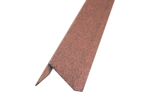 Планка ветровая Grand Line c базальтовой крошкой для мягкой кровли 60х30х90 Фартук S5 красная 1,25м