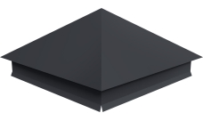 Колпак на столб 390х390мм с отливом 0,45 PE с пленкой RAL 7024 мокрый асфальт