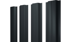 Штакетник П-образный A с прямым резом Grand Line 0,45 PE-Double RAL 7016 антрацитово-серый