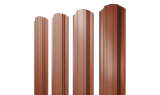 Штакетник Прямоугольный фигурный Grand Line 0,5 PurLite Matt RAL 8004 терракота