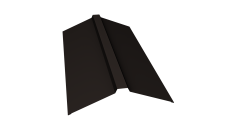 Планка конька прямоугольного 150х30х150 Grand Line 0,5 PurLite Matt RR 32 темно-коричневый (2м)