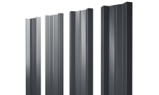 Штакетник М-образный A с прямым резом Grand Line 0,5 Atlas X RAL 7024 мокрый асфальт