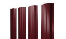 Штакетник П-образный A с прямым резом Grand Line 0,5 Satin Matt RAL 3005 красное вино