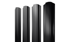 Штакетник Прямоугольный фигурный Grand Line 0,5 PurLite Matt RAL 9005 черный