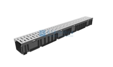 Комплект Gidrolica Light: лоток водоотводный ЛВ -10.11,5.9,6 - пластиковый с решеткой РВ -10.10,8.100 стальной оцинкованной, кл. A15 (08066)